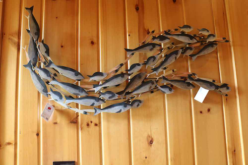 northwoods wi 54545 lakeside living lake cabin decorating art ideas fish sculpture