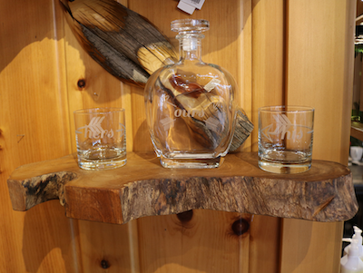 lakeside-living-design-northwoods-wi-cabin-decor-live-edge-wood-floating-shelf-holding-his-and-hers-cup-set